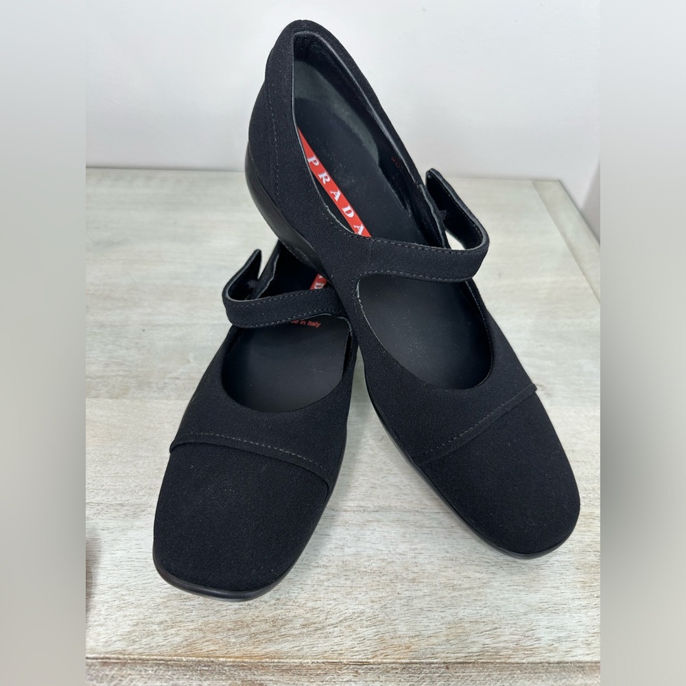 Prada Women's Black Mary Jane sport shoes - Picture 3 of 12